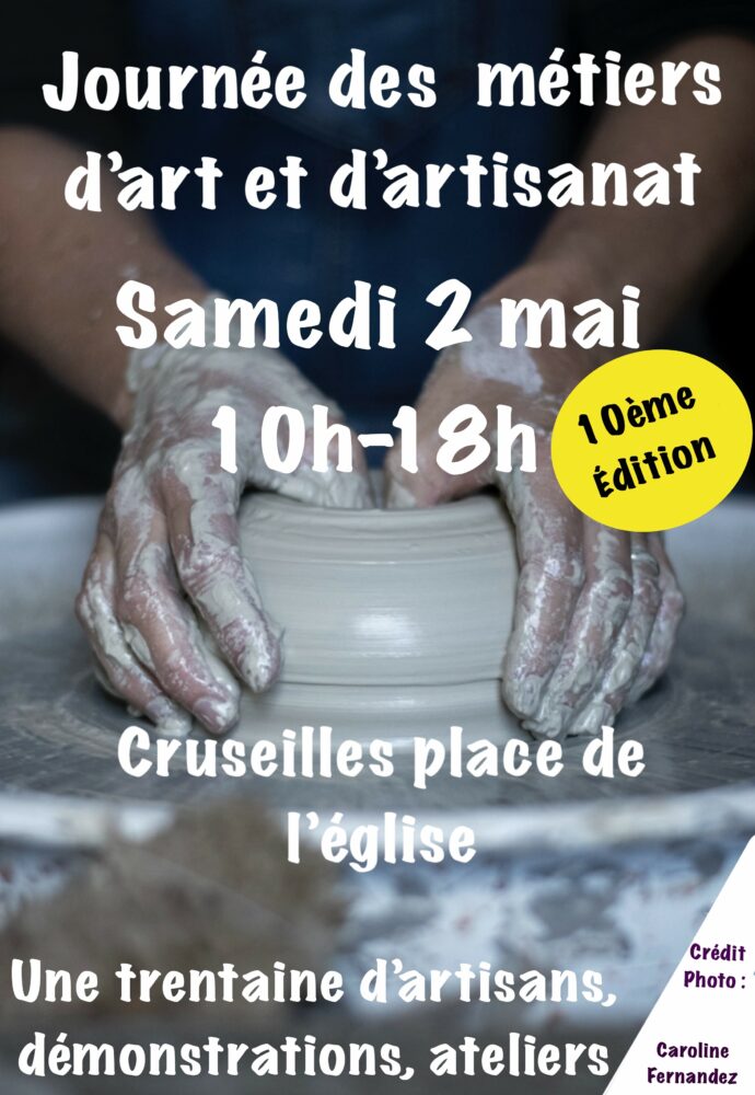 affiche des journées des métiers d'art et d'artisanat de Cruseilles le samedi 2 mai